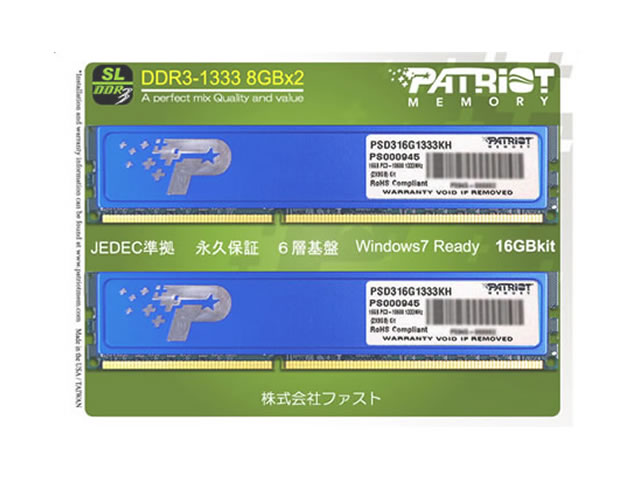 PSD316G1333KH DDR3-1333 8GBx2KIT CL9