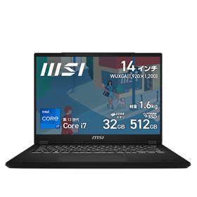 <p>MSI Modern シリーズ</p><p>Modern 14 H D13M</p><p><small>Modern-14-H-D13MG-5029JP</small></p>