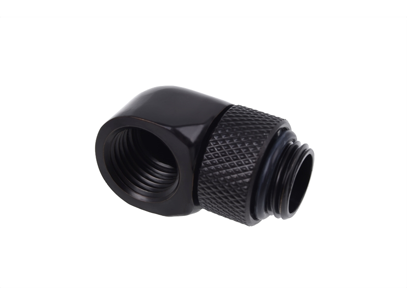 Alphacool Eiszapfen L-Connector rotatable G1//4 Outer Thread to G1//4 Inner Thread deep Black 2 Pack