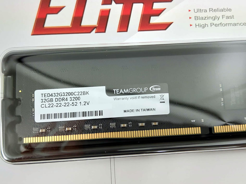 Team TED432G3200C2201 ELITE 288pin DDR4-3200 CL22-22-22 32GB 