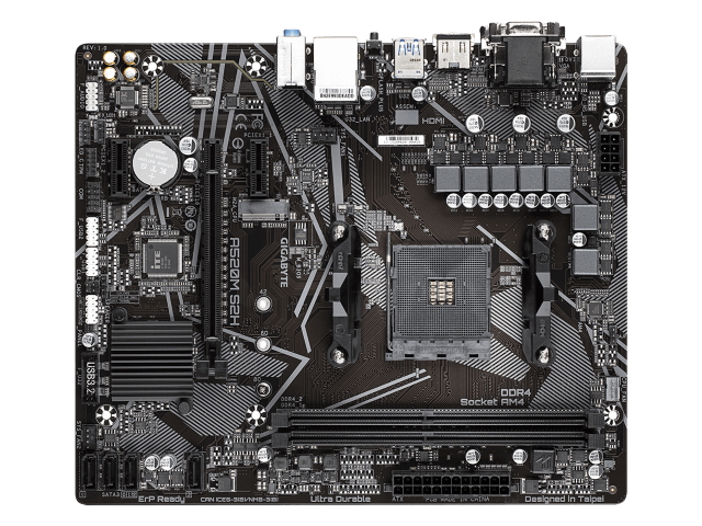 GIGABYTE A520M S2H AMD 500シリーズ Socket AM4対応 AMD A520チップ ...