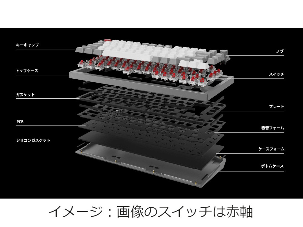 Keychron Keychron Q1 QMK カスタム・メカニカルキーボード ノブバージョン - JIS配列(テンキーレス)- 組み立て済み /  ネイビーブルー / Gateron G Proスイッチ(ホットスワップ) 赤軸 Q1 - 製品詳細 | パソコンSHOPアーク（ark）