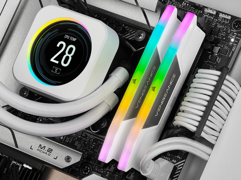 Corsair CMH32GX5M2B5200C40W VENGEANCE RGB DDR5 288pin DDR5-5200 CL40-40-40  32GB(16GBx2枚組)SET 1.25Volt XMP3.0 - 製品詳細 | パソコンSHOPアーク（ark）