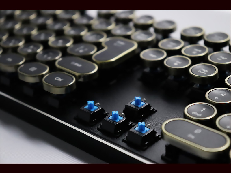 HKW HKW タイプライター風メカニカルキーボード 青軸 JIS規格 109キー 