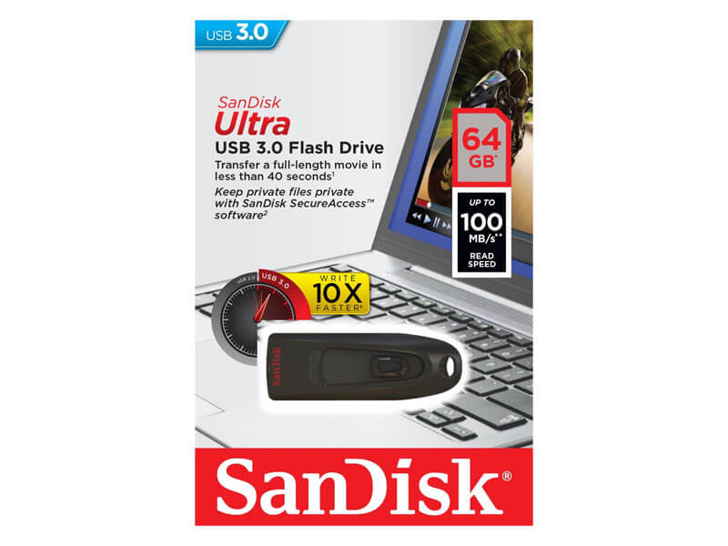 SanDisk SDCZ43-064G-GAM46 USBフラッシュメモリ 64GB Ultra Fit USB3