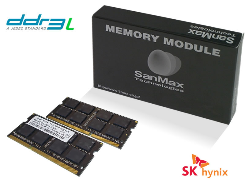 SanMax SMD-N8G68NP-10F-D [DDR3 SODIMM] 204pin DDR3-1066 CL7 8GB(4GBx2枚組)SET  1.5Volt ELPIDA/JEDEC 製品詳細 パソコンSHOPアーク（ark）