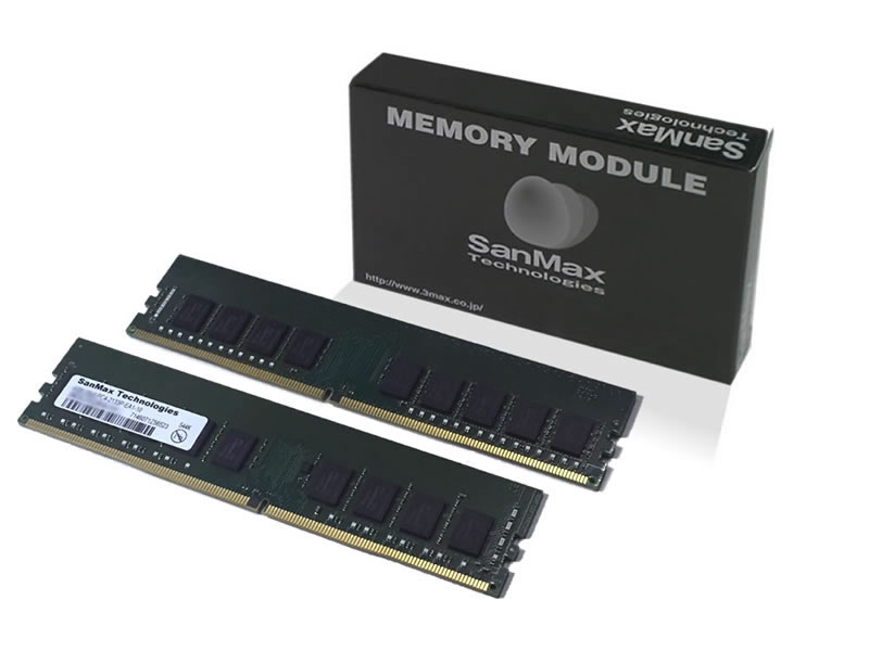 SanMax SMD4-E32G88M-32AA-D SanMax DDR4 ECC 288pin U-DIMM ECC DDR4 3200MHz  CL22 32GB(16GBx2枚組)SET 1.2Volt JEDEC/Micron 1Rank 製品詳細 パソコンSHOPアーク（ark）
