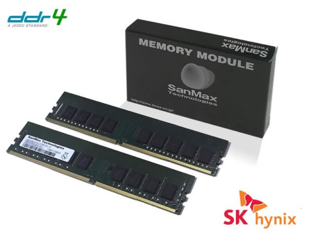 SanMax 32GB DDR4 メモリ 16GB 2枚 SanMax SMD4-U32G48H-24R-D デスクトップ用 DDR4 32GB(16GBx2枚