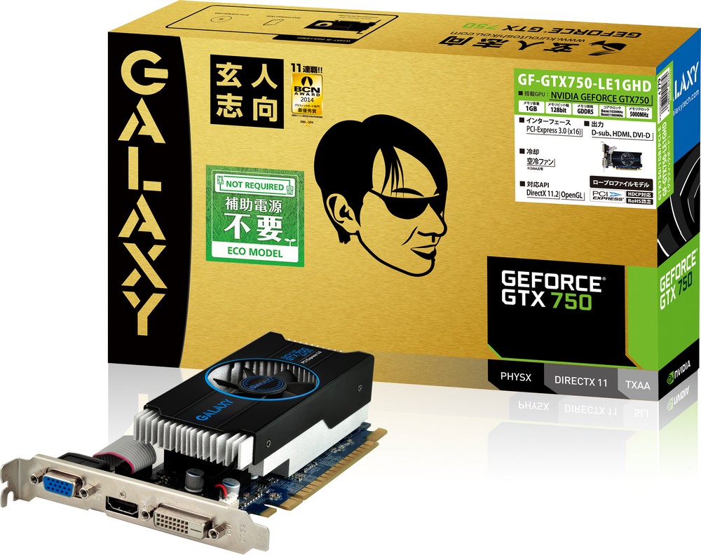 玄人志向 GF-GTX750-LE1GHD GeForce GTX 750 1GB 128-bit GDDR5 PCI Express対応