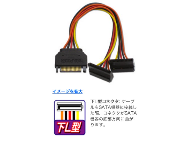 Ainex S2 1504sab シリアルata用二股電源ケーブル 製品詳細 パソコンshopアーク Ark