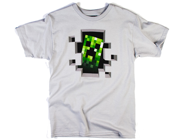 J Nx Minecraft Creeper Inside Tee Silver M Size Minecraft