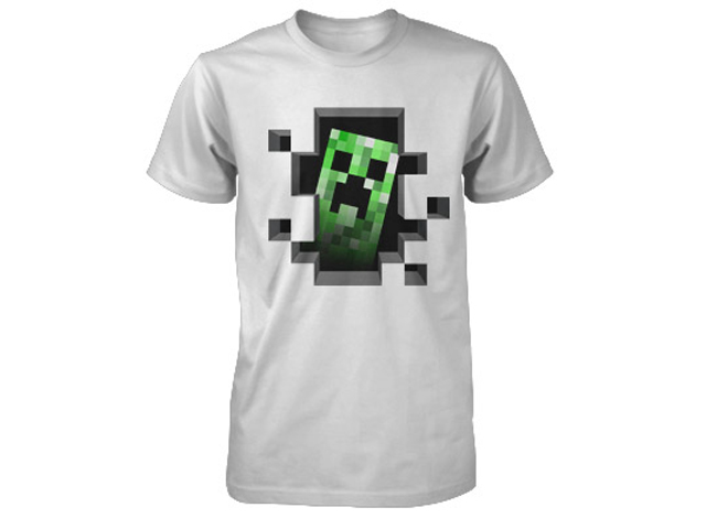 J Nx Minecraft Creeper Inside Youth Tee Silver 子供用m Size