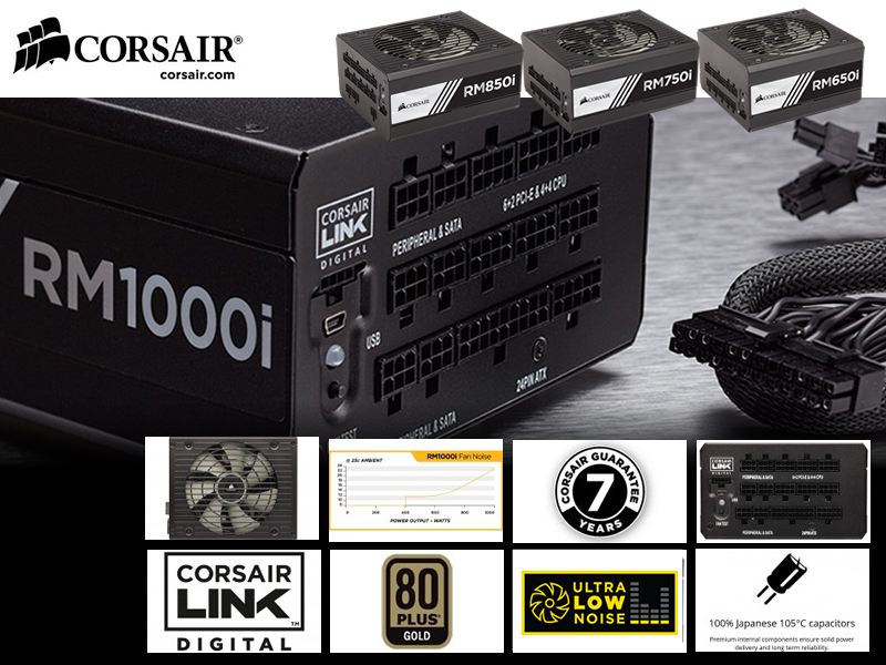 Corsair Link対応80PLUS GOLD認証取得の静音電源「Corsair RMi Series ...