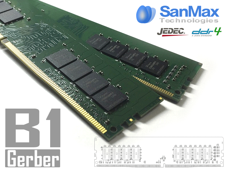 メモリ SanMax 16GB (8Gx2) DDR4-2400 美品 n89