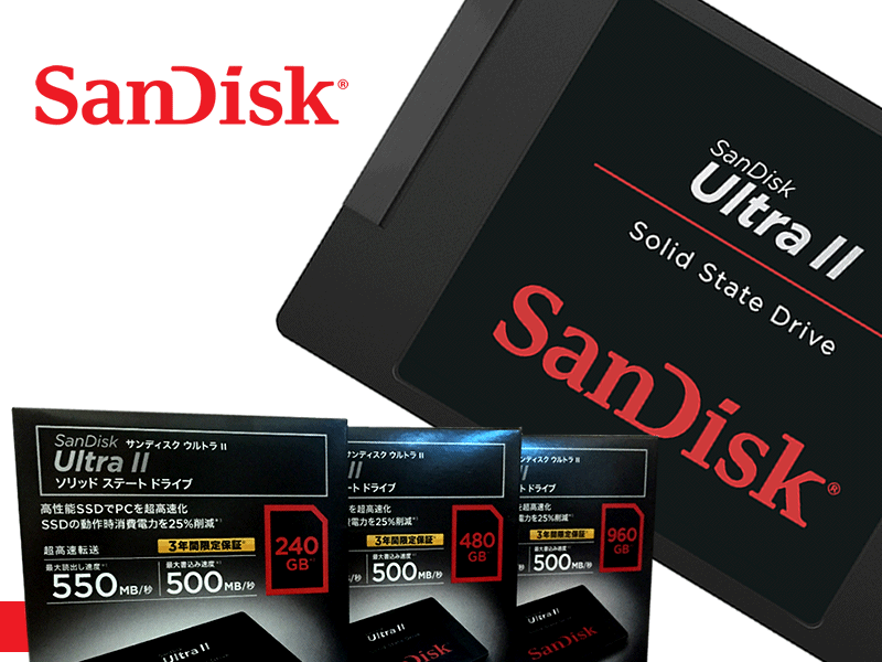 PC/タブレット PC周辺機器 サンディスク「Ultra II SSD」がマイナーチェンジ、25%省電力化を実現 