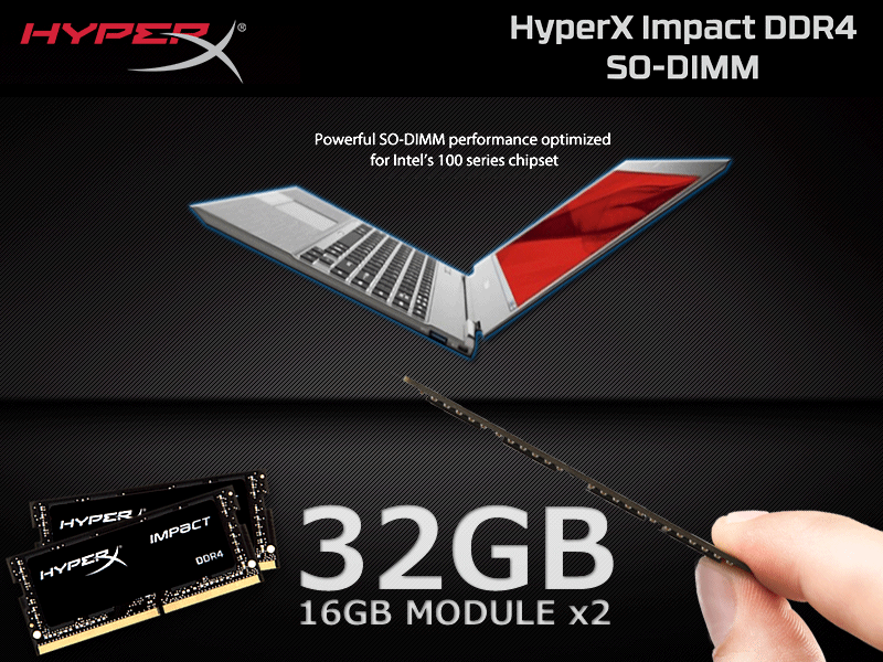 ノートでも最大64GB増設可能、ハイパフォーマンスメモリー「HYPERX 