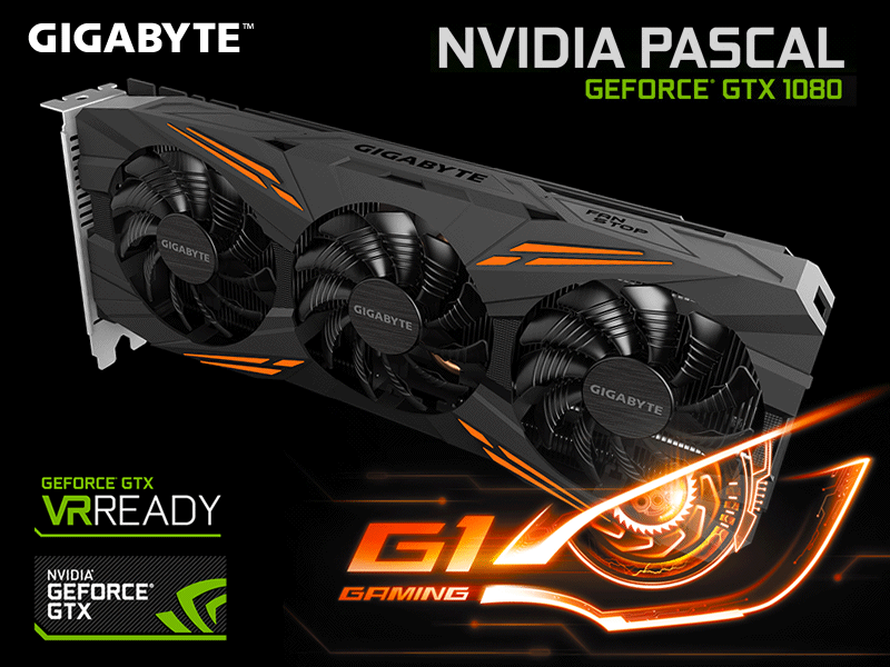 GIGABYTE独自クーラーを搭載したGEFORCE GTX 1080「GV-N1080G1 GAMING