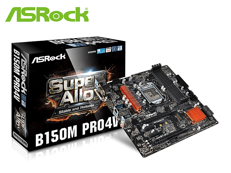 ASRock B150M PRO4 未使用（箱に傷あり） M.2ソケット搭載、LGA1151対応MicroATXマザー「ASRock B150M Pro4V