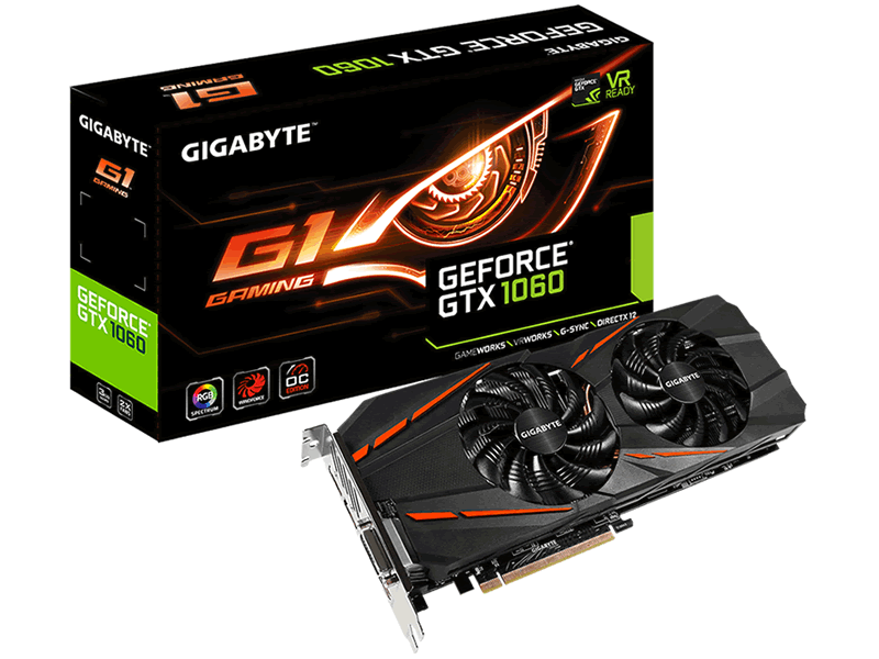 GIGABYTE G1 Gamingシリーズから3GB版GEFORCE GTX1060搭載カード「GV