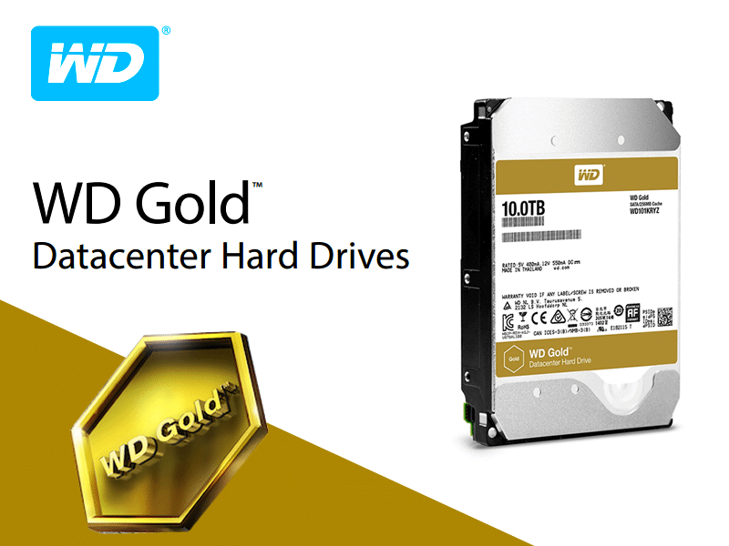 データセンター向けウエスタンデジタルHDD WD Goldシリーズに10TB