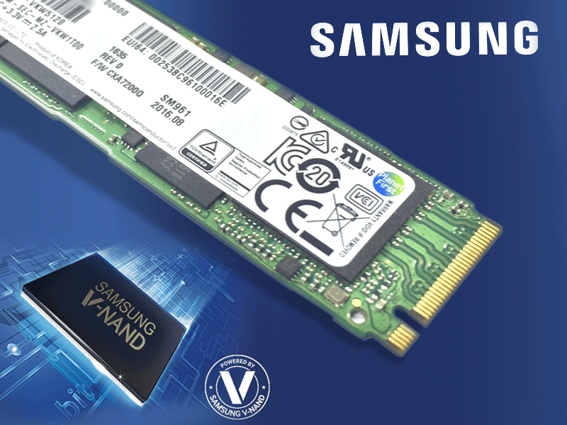 多層型MLC V-NAND採用M.2 PCIe 3.0 x4 NVMe SSD「SM961」シリーズ登場
