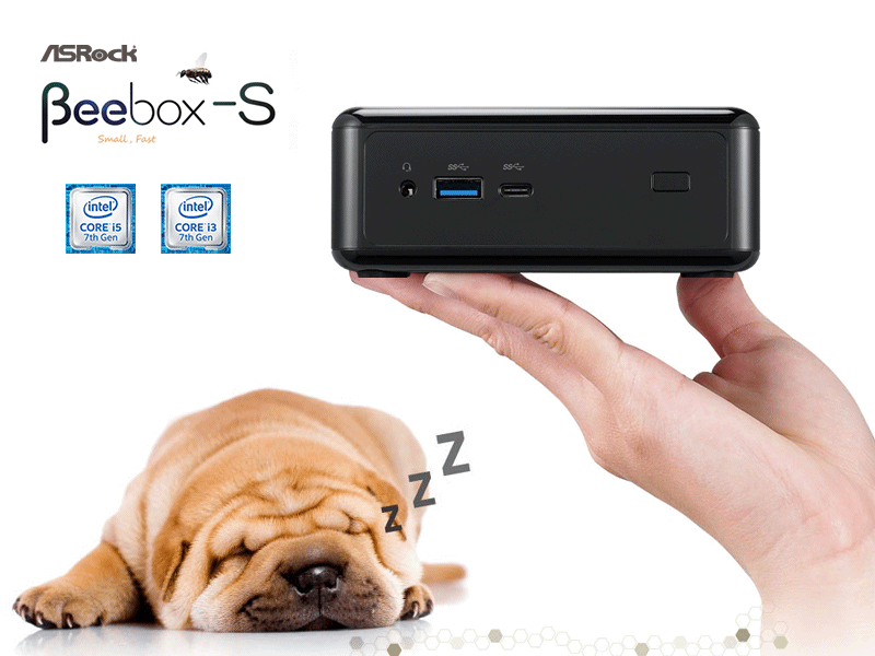 Core i3-7100U◆Beebox-S 7100U◆ベアボーン◆ASRoc Kaby Lake Core iプロセッサー搭載の手のひらサイズコンパクト