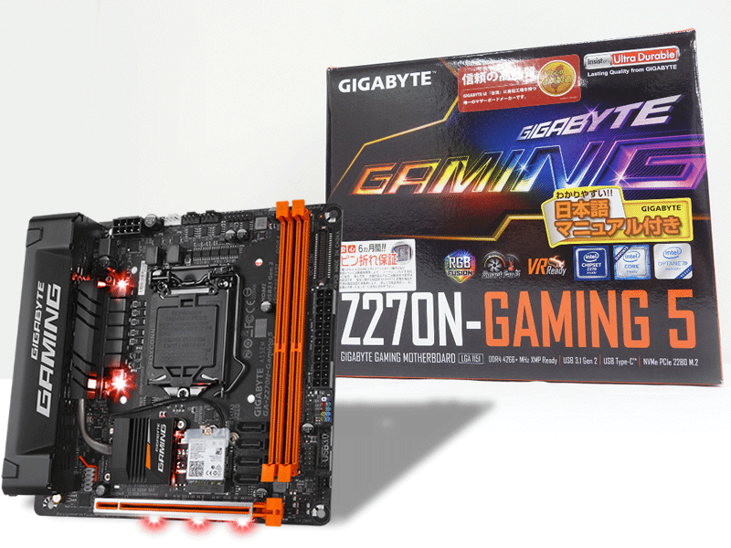 GIGABYTEから発光機能とUSB3.1 Gen2対応のZ270Mini-ITXゲーミング