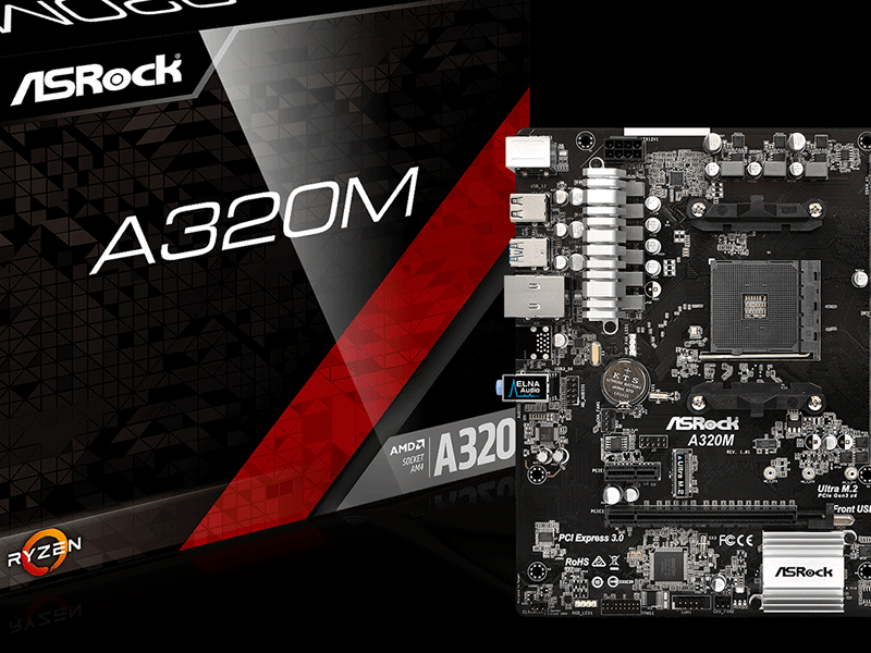 ASRockから低価格ながらPCIe接続M.2 SSDに対応するA320搭載RYZEN対応