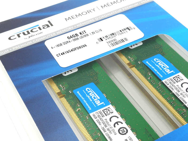 Crucial 64GB DDR4 2666MHz メモリー JEDEC Crucial 64GB Kit (16GBx4) DDR4 2666 MT/s (PC4-21300) DR x8