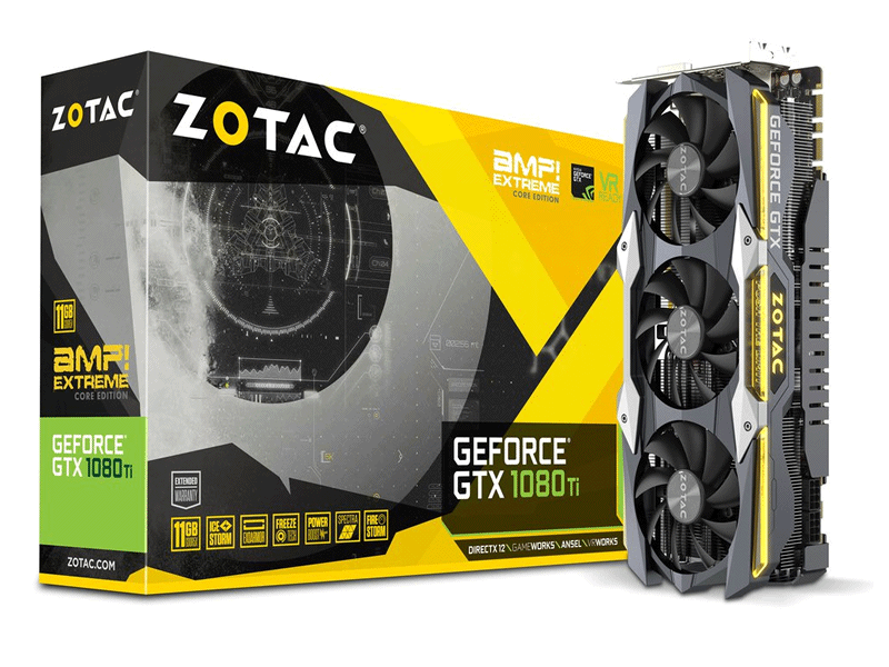 Zotac空冷最上位GTX 1080 Ti AMP Extremeのちょい遅版「GeForce GTX