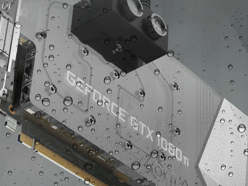 DIY水冷専用のLED実装アクリルパーツ採用GTX1080Ti搭載カード「GeForce 