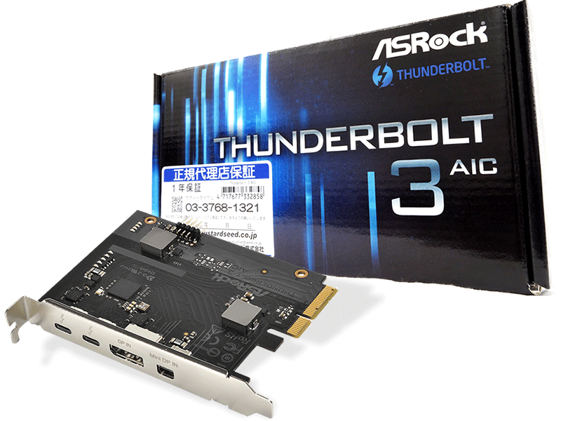 Thunderbolt 3拡張PCI-Eカード「ASRock Thunderbolt 3 AIC」 | Ark ...