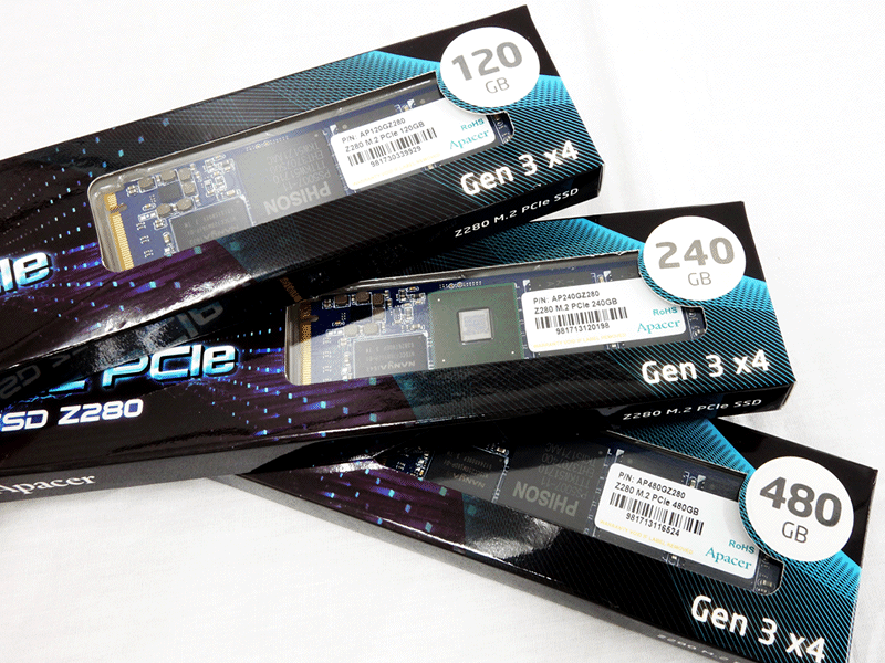 【SSD 256GB 3個セット】Apacer M.2 2280 NVMe PC