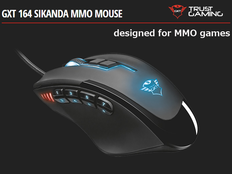 12ボタンを搭載したMMO向けオプティカルマウス「GXT 164 Sikanda