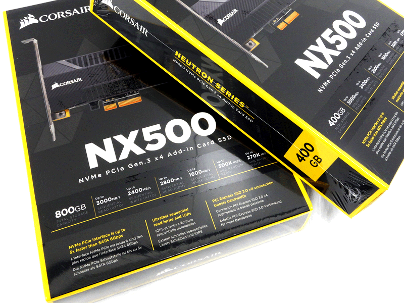 MLC NAND採用、CorsairからPCI-Express AICタイプのNVMe SSD「Neutron