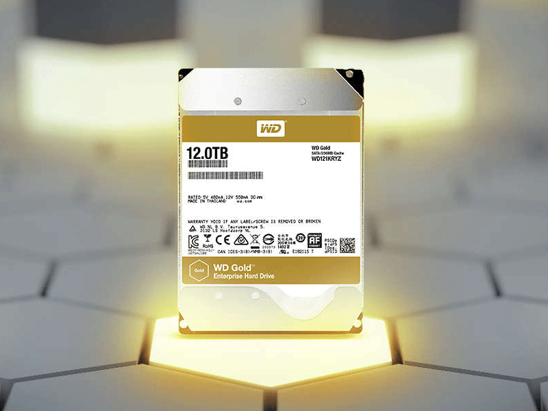 データセンター向けウエスタンデジタルHDD WD Goldシリーズに12TB 
