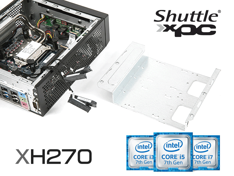 ストレージ増設を重視したスリムベアボーンキット「Shuttle XH270