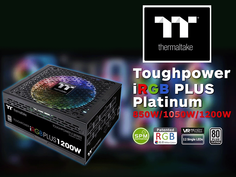 ThermaltakeのPLATINUMなRGB LEDファン採用ATX電源「TOUGHPOWER iRGB