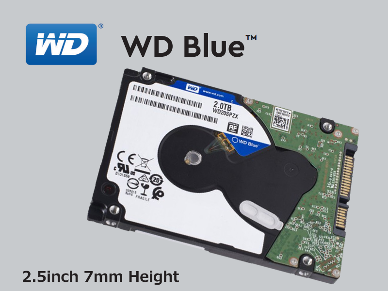 2.5インチ薄型7mmのWD BLUE PC MOBILE HDDシリーズに2TBモデル「WD20SPZX」 | Ark Tech and  Market News Vol.3001931