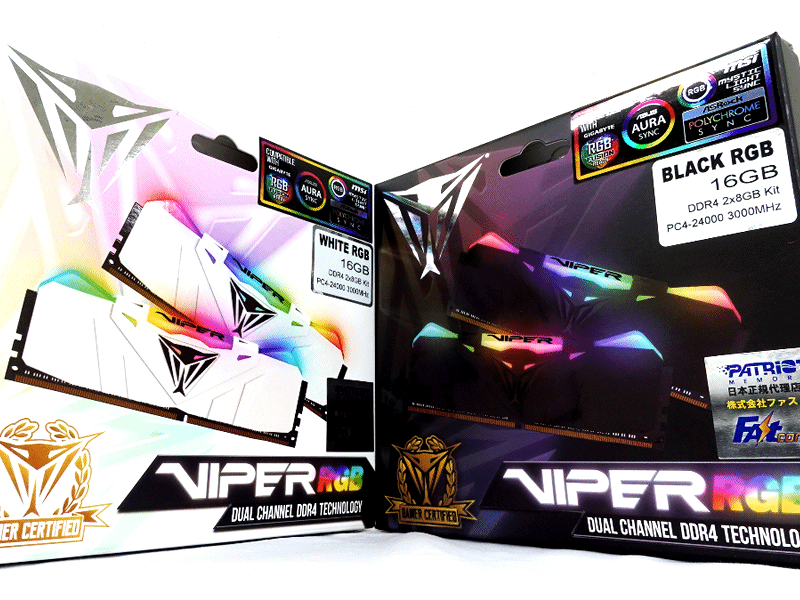 メモリ DDR4  16GB   Patriot Viper RGB