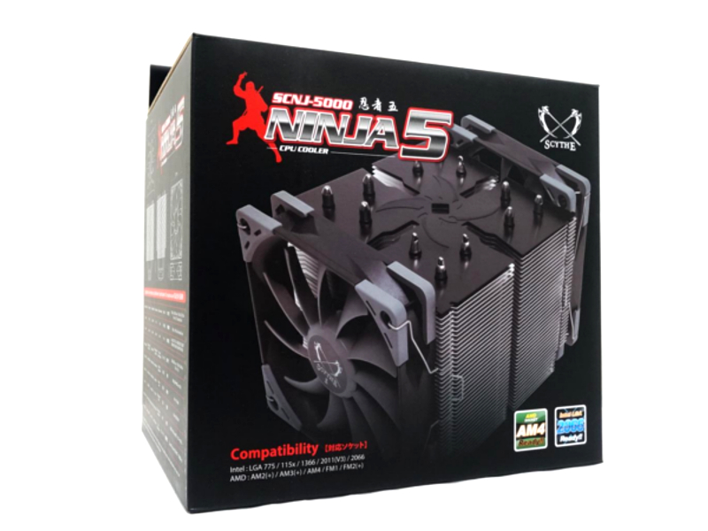 静音ファンをデュアル搭載したハイエンドCPUクーラー「忍者五」が