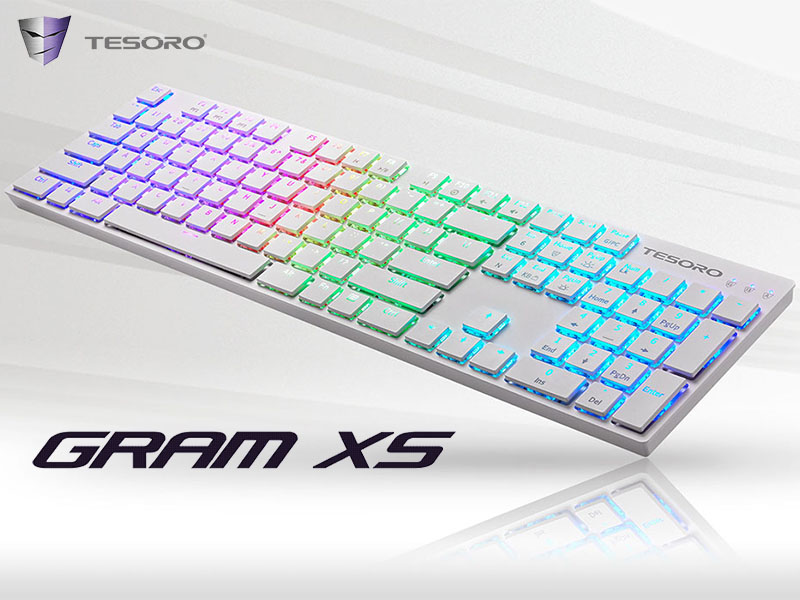 キーボーサマー専用美品 デザインと機能性を兼ね揃えた薄型RGBキーボード「TESORO Gram