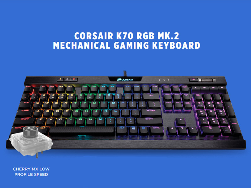 Corsair K70 MK.2 RAPIDFIRE (銀軸)