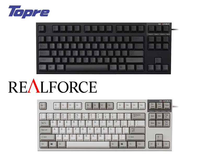 東プレから「REALFORCE R2」シリーズの英語配列版テンキーレスモデルが