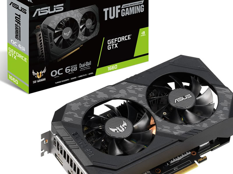ASUS、デュアルファンでOC仕様GeForce GTX1660搭載のTUF GAMING