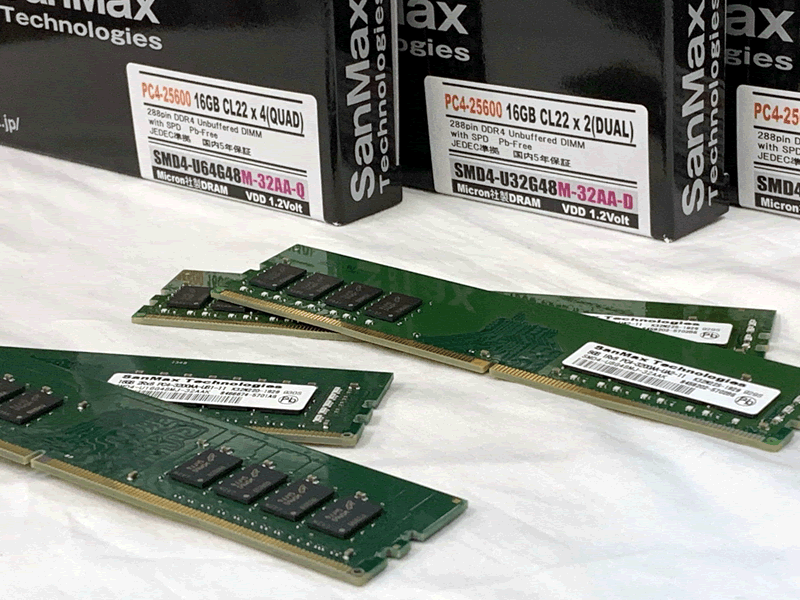 SanMax DDR4-3200 64GB(32GBx2枚) PC用メモリ Amazon | Crucial デスクトップ用増設メモリ 64GB(32GBx2枚