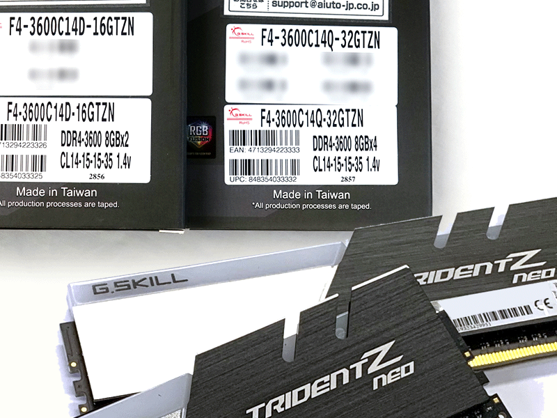定期入れの G.SKILL 16GB 2 x 8GB Trident Z NeoシリーズDDR4 SDRAM 3800MHz PC4