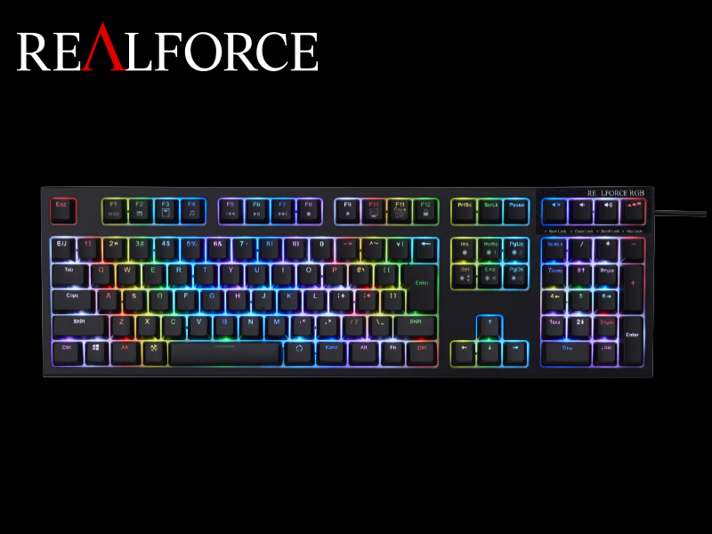 東プレのRGBバックライト搭載ゲーミングキーボード「REALFORCE RGB」の