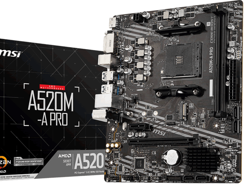 MSIのA520チップ搭載マザーボード第一弾はシンプルで低価格なMicroATX