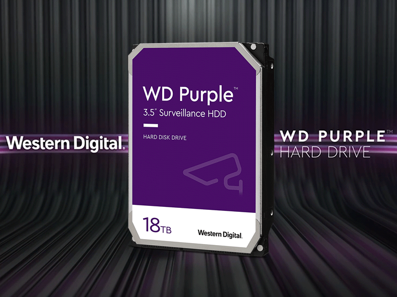 紫の18TB、監視カメラ向けウエスタンデジタルHDD WD Purpleシリーズの 